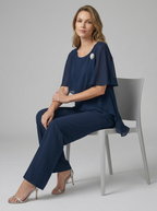 Aurielle | Elegant Buksesæt med Lagdelt Bluse