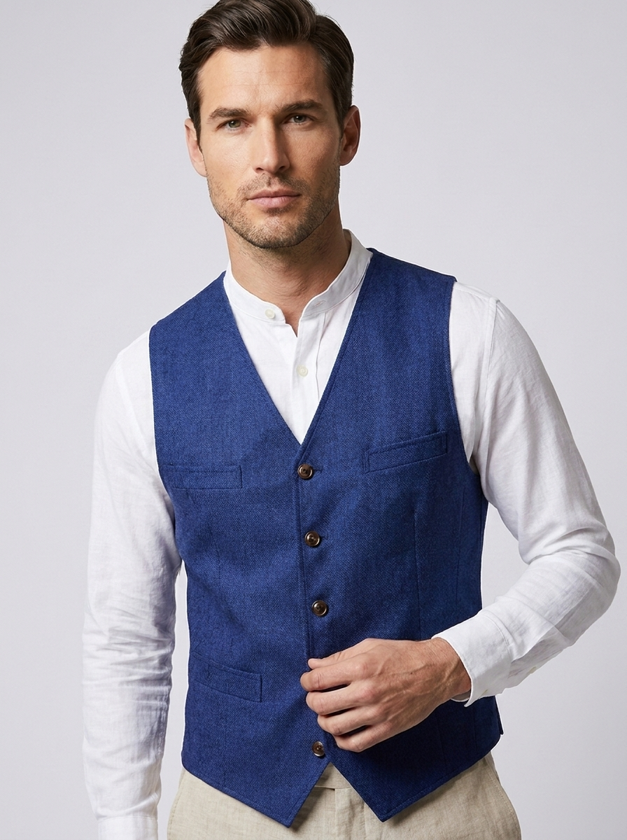 Matteo | Elegant Herre Gilet Med Knaplukning