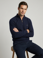 Marcello | Half Zip Herresweater med Opstående Krave