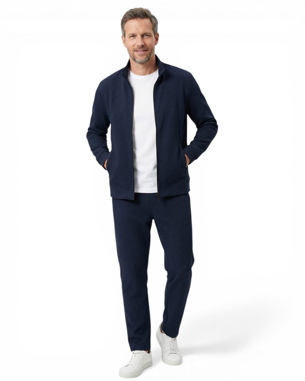 Laurent | Herre fritidssæt i polyester med lynlåsjakke og bukser