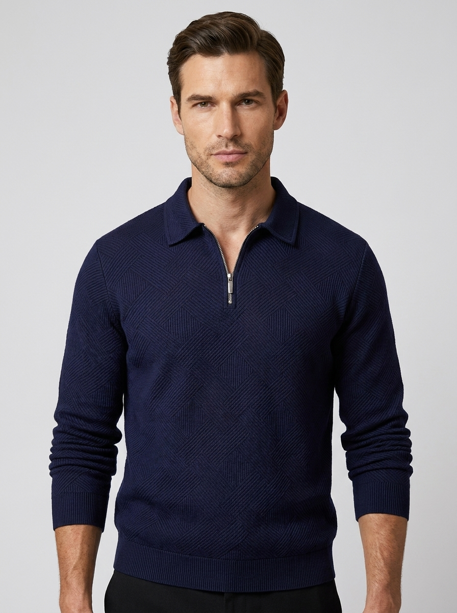 Marco | Men's Quarter-Zip Sweater with Revers Collar
