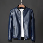 Rafael | Men's leather bomber jacket with ribbed trims