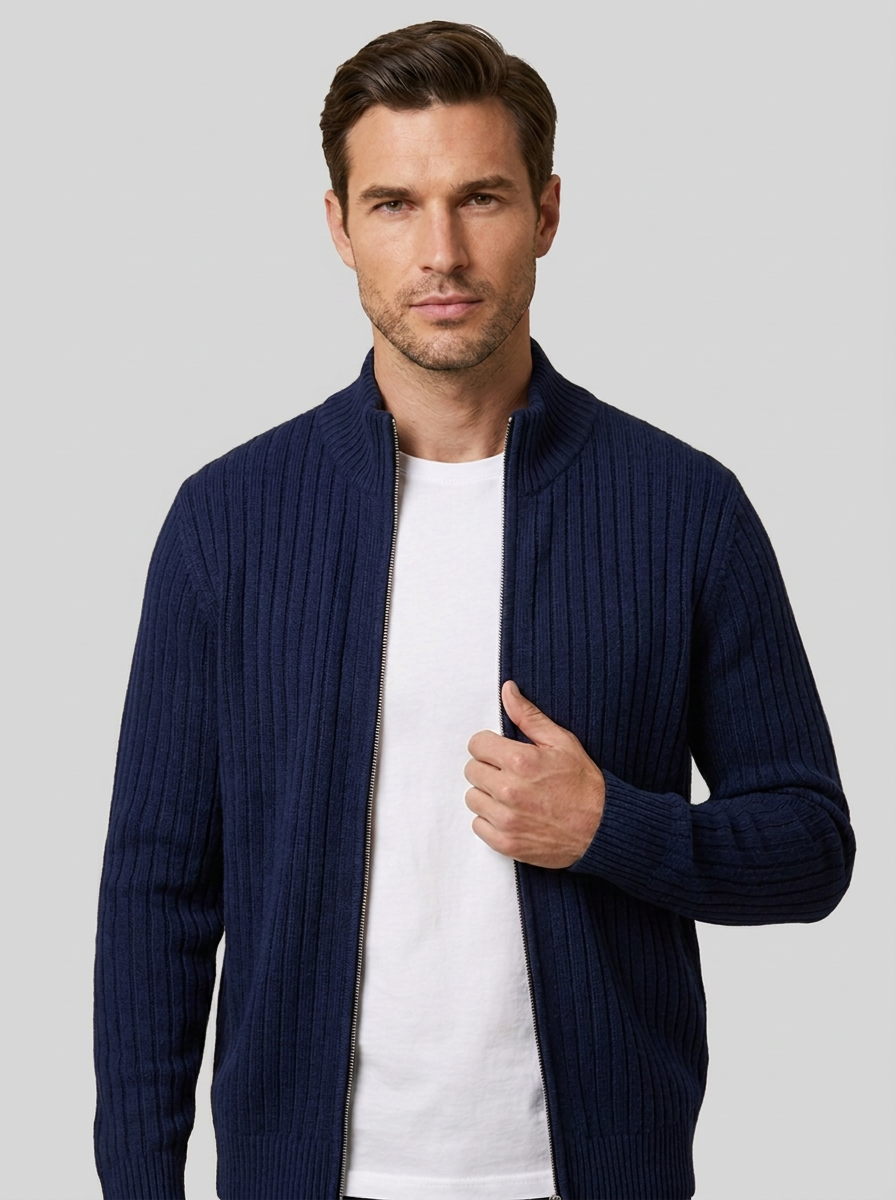 Adrian | Herre Ribstrikket Cardigan