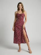 Aria | Blomstret Maxi Kjole Med Slids Til Dame