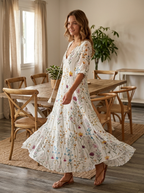 Elvara | Maxi Kjole Med Blomsterprint Og Løs Pasform