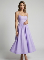 Rosalie | Romantico Abito Midi a Linea A con Spalline Sottili