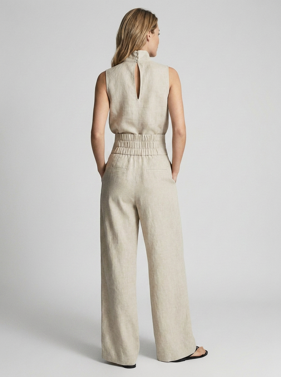 Keltie | Elegant Højtaljet Jumpsuit Med Vide Ben