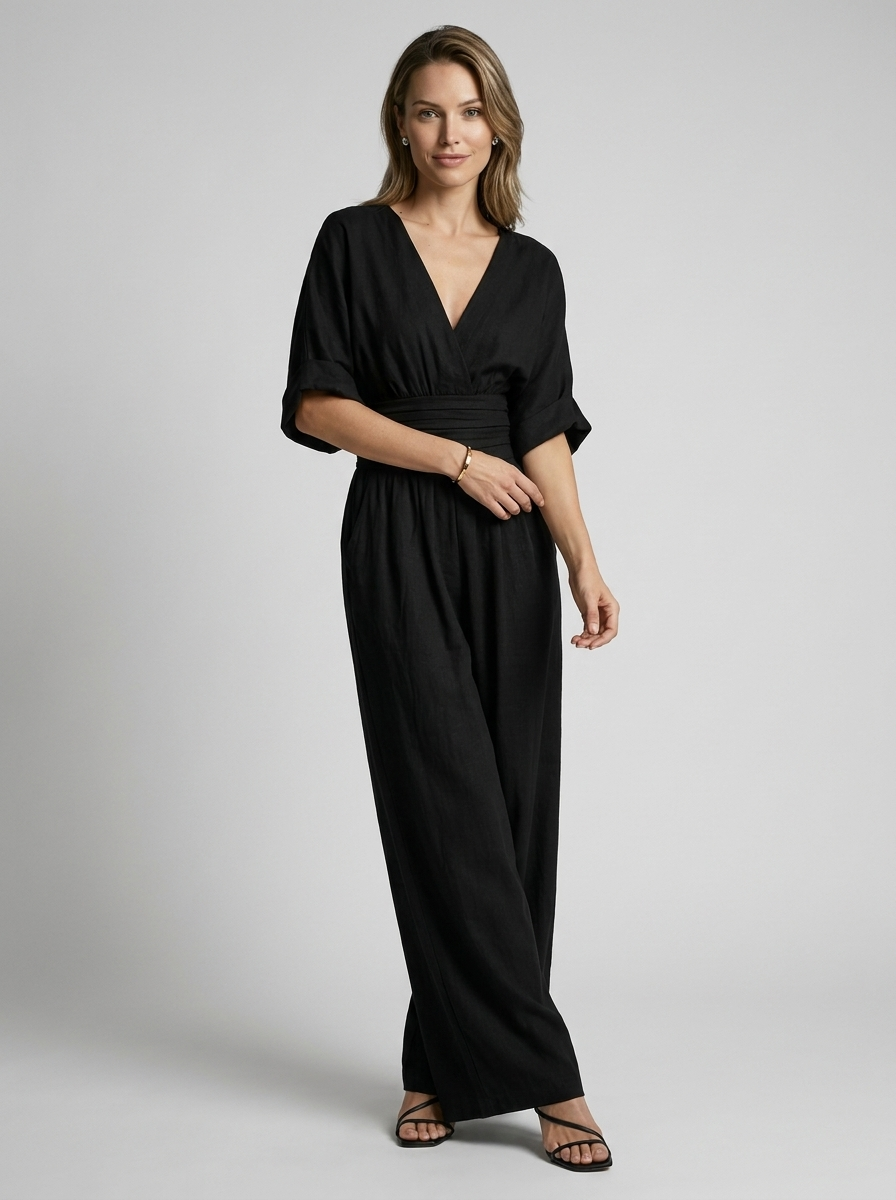 Seraphina | Elegant Jumpsuit with V-Neckline and Defined Waist