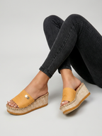 Solena | Plateau Slippers Med Flettet Sål
