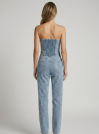Serena | Glitrende Stropløs Jumpsuit Til Dame