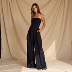 Aveline | Strapless Jumpsuit med Korset Silhuet og Brede Ben