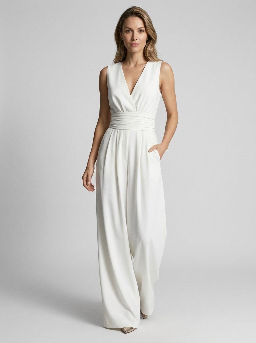 Josephine | Elegant Ærmeløs Jumpsuit Med Vide Ben