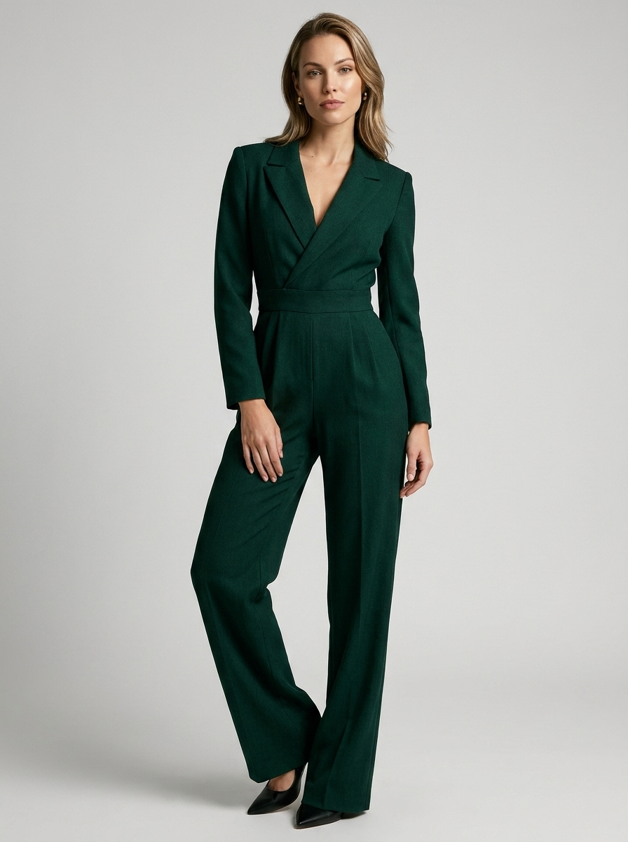 Valerina | Elegant Jumpsuit Med Brede Ben Og Revers