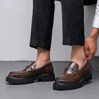 Marcello | Mocasines de cuero con suela gruesa y hebilla metálica