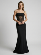 Eloria | Elegante abito lungo con corpetto in pizzo