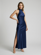 Celeste | Elegant Halterneck Maxi Kjole Til Dame
