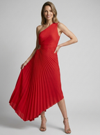 Delfina | Robe maxi plissée une épaule