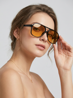 Lorenzo | Oversized Aviator Solbriller Med Farvede Glas