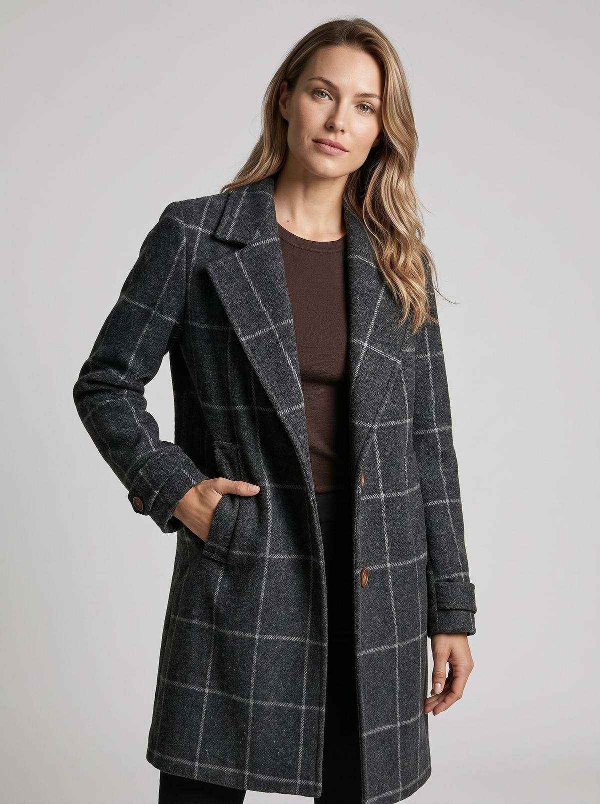 Evelia | Women's Checked Coat
