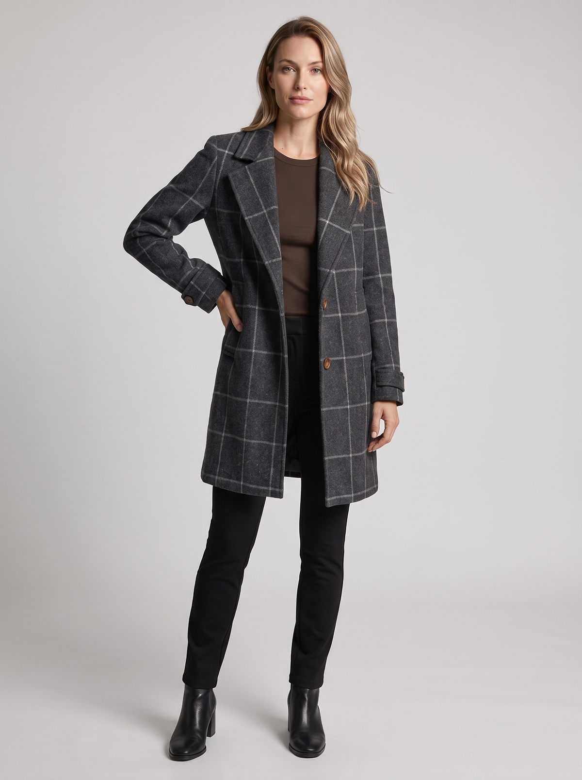 Evelia | Women's Checked Coat