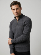 Valentino | Ribstrikket Half Zip Sweater til Herre