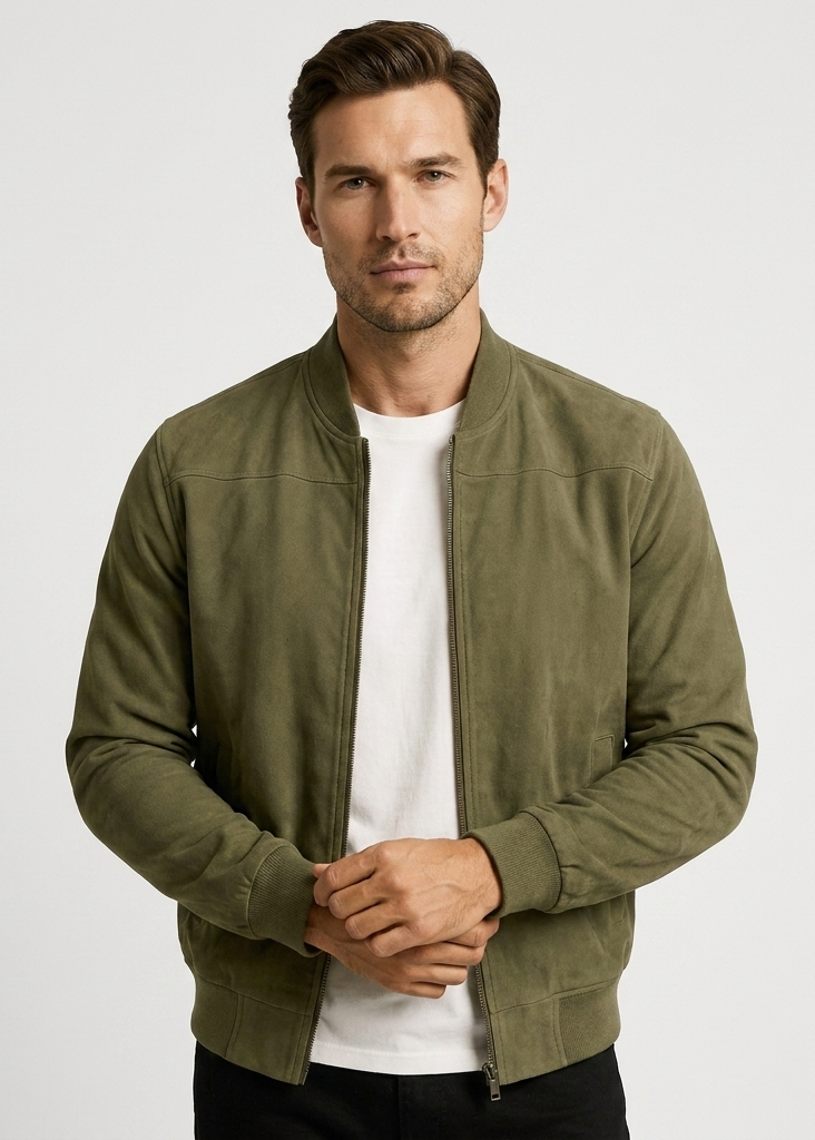 Lorenzo | Faux Suede Bomber Jacket for Men