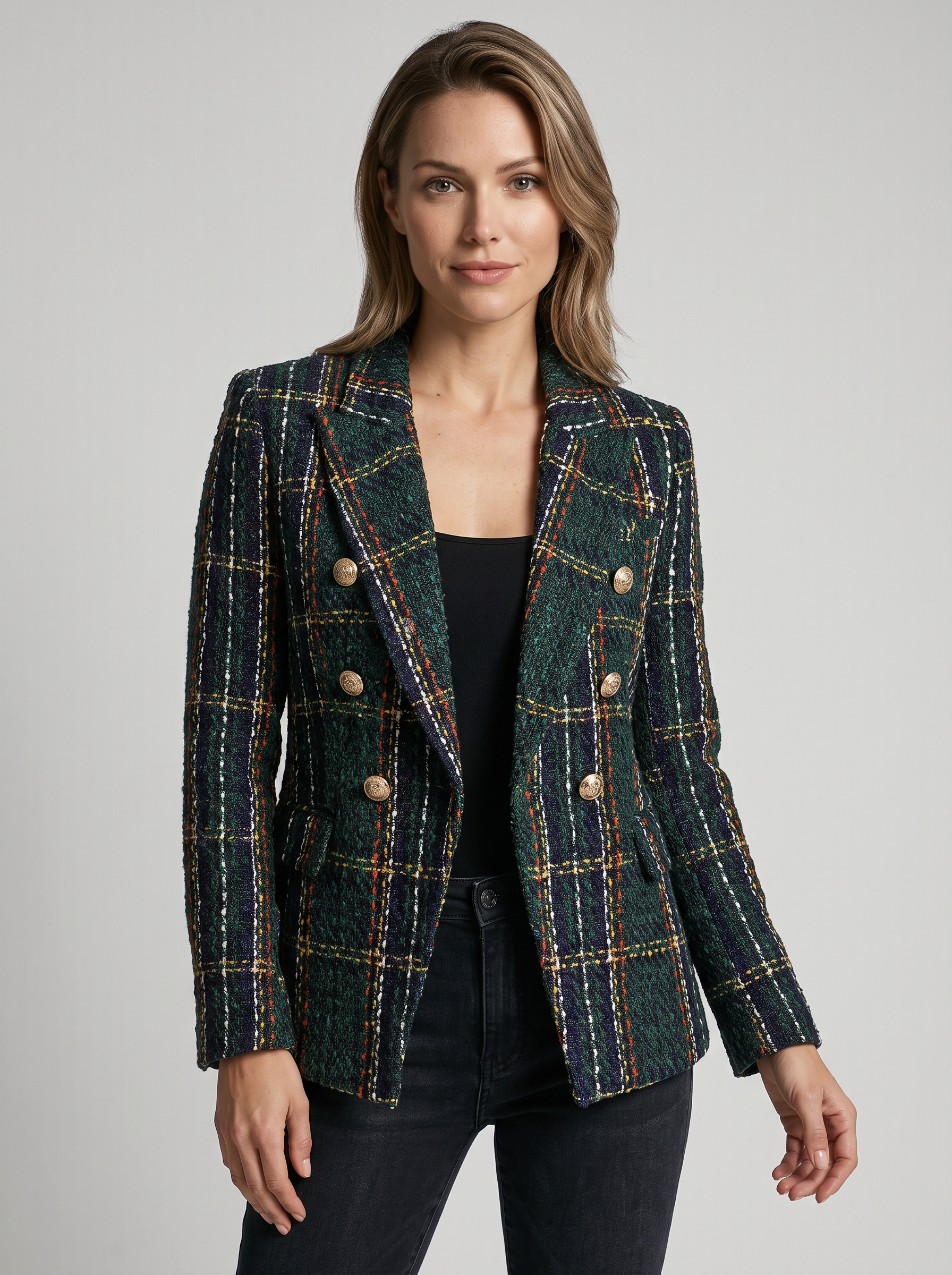 Evelina | Women's Checkered Blazer