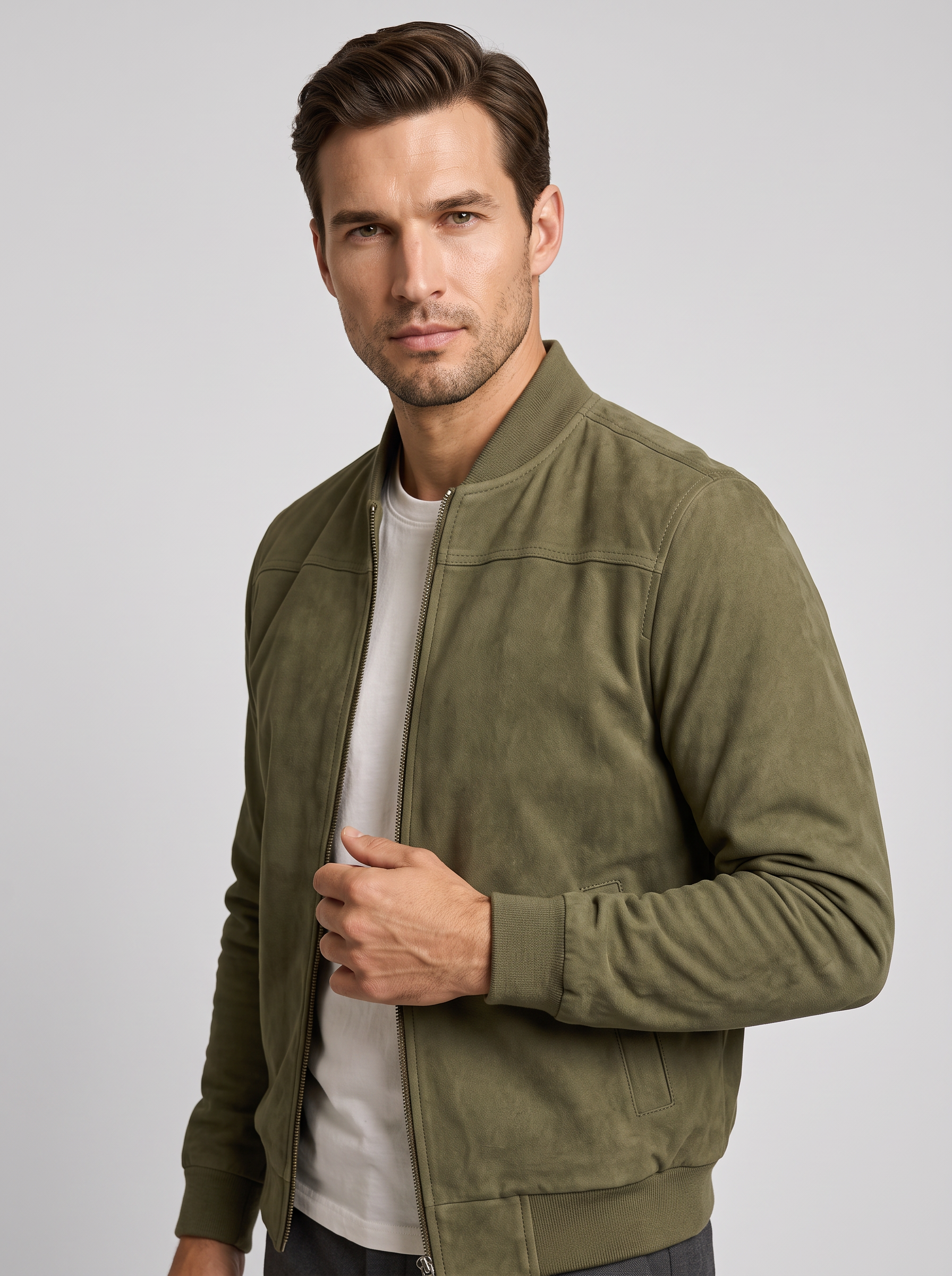 Avelon | Herre Suede Bomberjakke