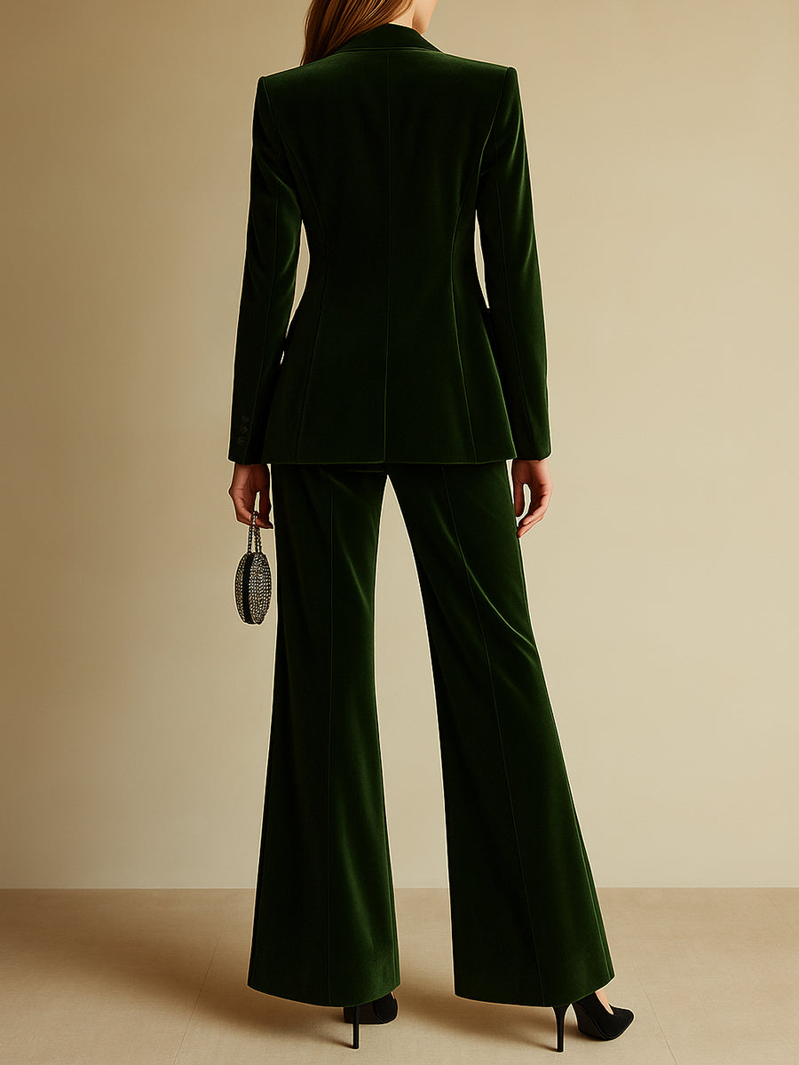 Violette | Dame buksedragt i velour med blazer og bukser