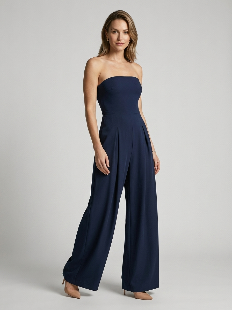 Camille | Strapless Jumpsuit med Wide-Leg Silhuet