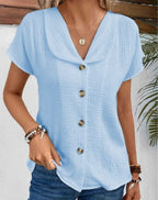 Laurent | Damer Chic Bluse med Elegant Krave, Knapper og Komfortabel Pasform