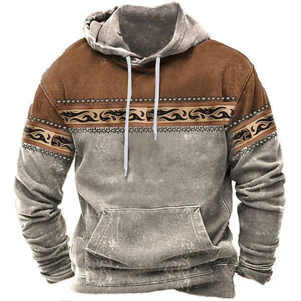 Taviero | Men's Hoodie with Ethnic Pattern
