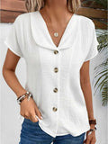 Laurent | Damer Chic Bluse med Elegant Krave, Knapper og Komfortabel Pasform