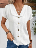 Laurent | Damer Chic Bluse med Elegant Krave, Knapper og Komfortabel Pasform