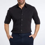 Roberto | Slim Fit Skjorte med Skjult Lynlås til Herrer