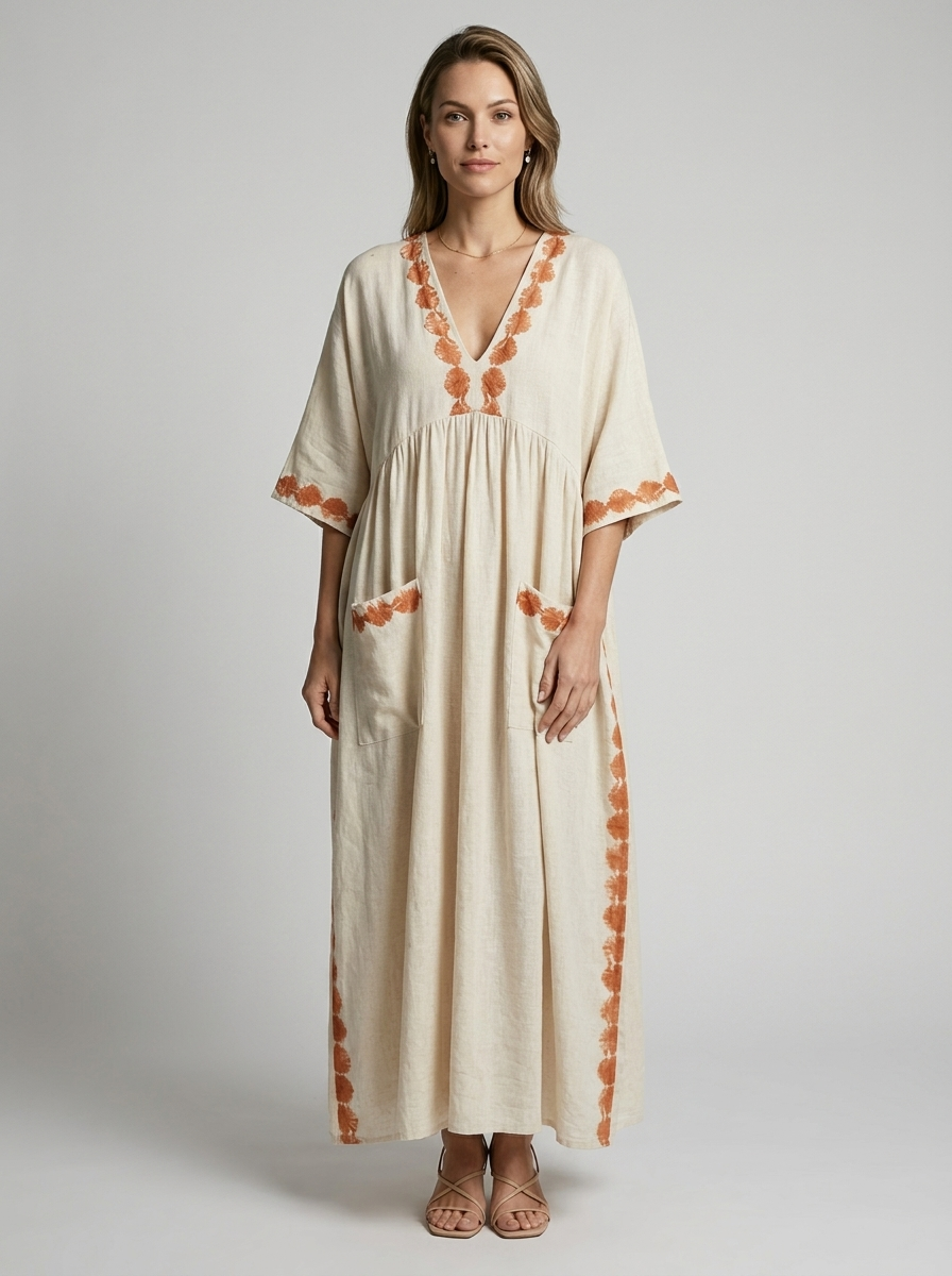 Lunara | Boheme Maxi Dress with V-Neck