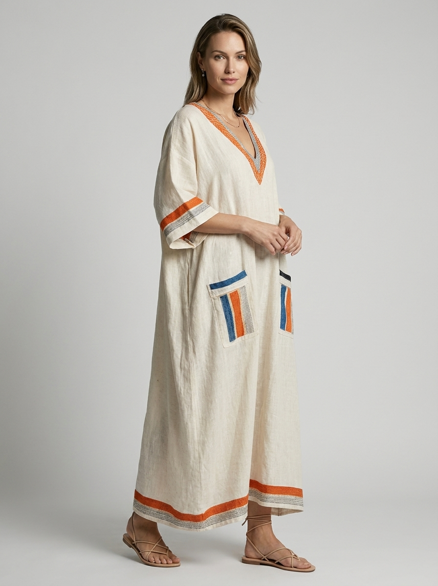 Lunara | Boheme Maxi Dress with V-Neck
