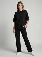Lisa | Oversized Todelt Dame Sæt med T-Shirt og Bukser