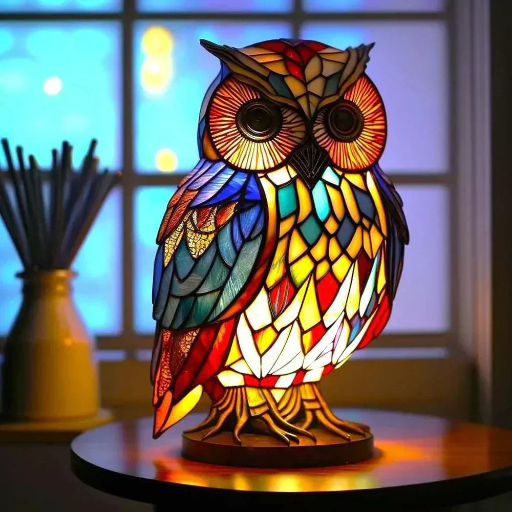 Aurora | Stained glass table lamp with animal motif