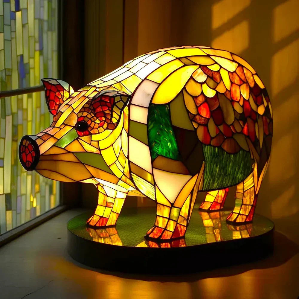 Aurora | Stained glass table lamp with animal motif