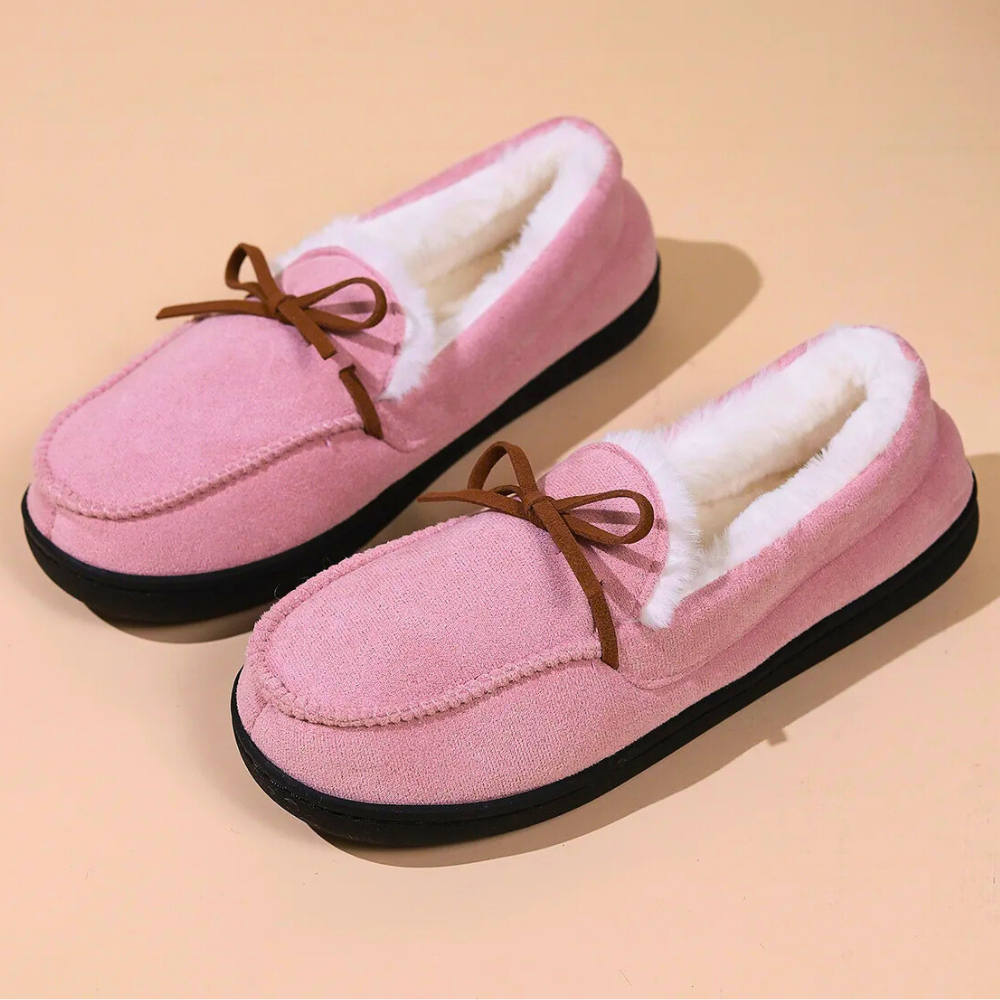 Alma | Women's moccasin slippers with faux fur lining