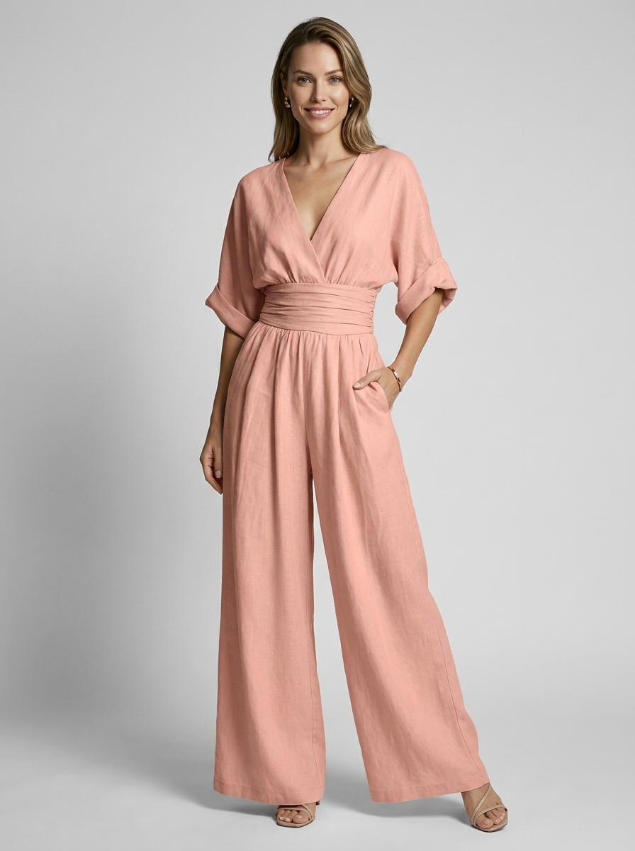 Seraphina | Elegant Jumpsuit with V-Neckline and Defined Waist
