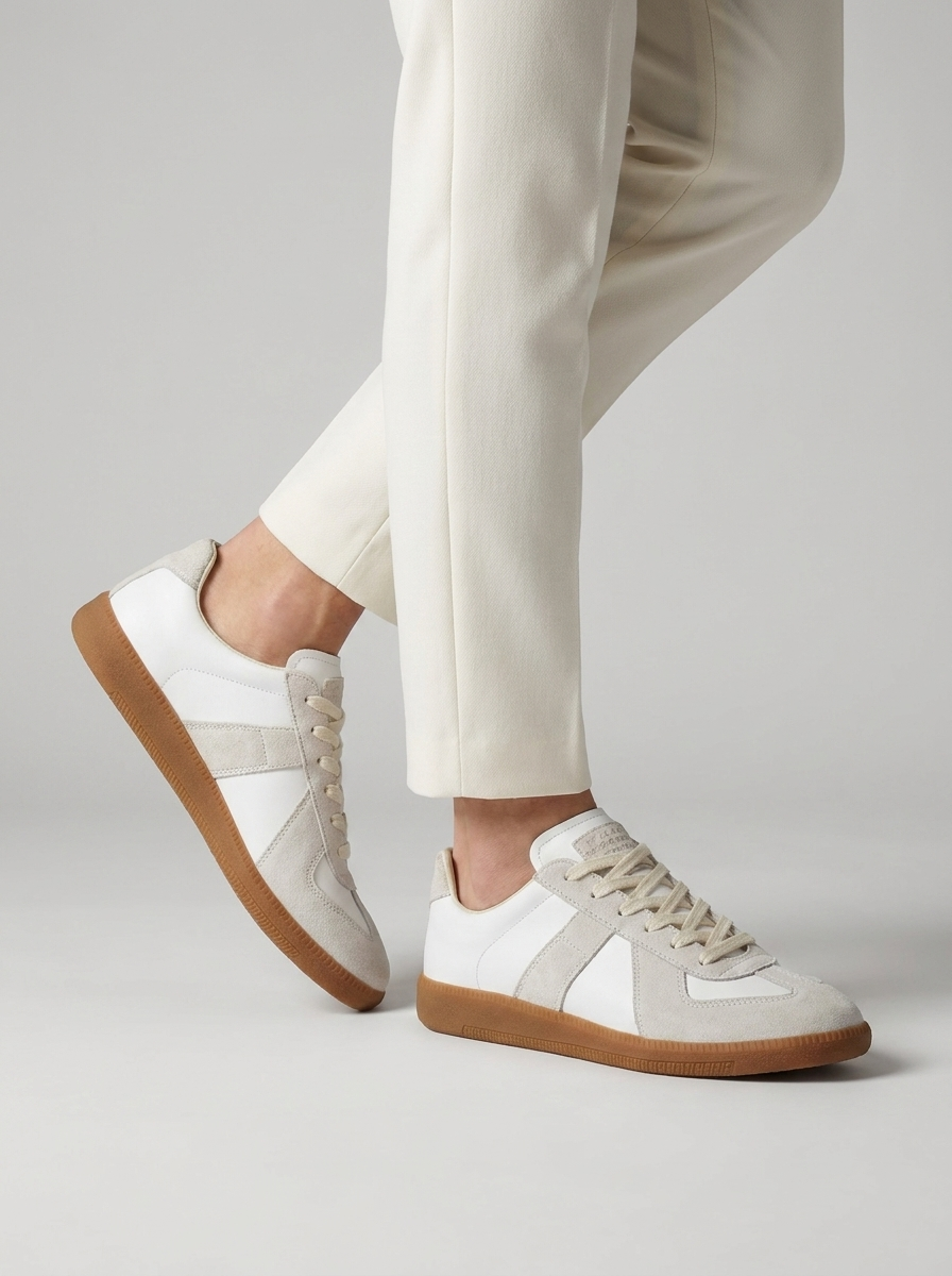 Marcello | Retro Sneakers I Ruskind Og Læder