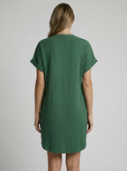 Marleen | Elegant Ribbed Summer Dress with V-Neck