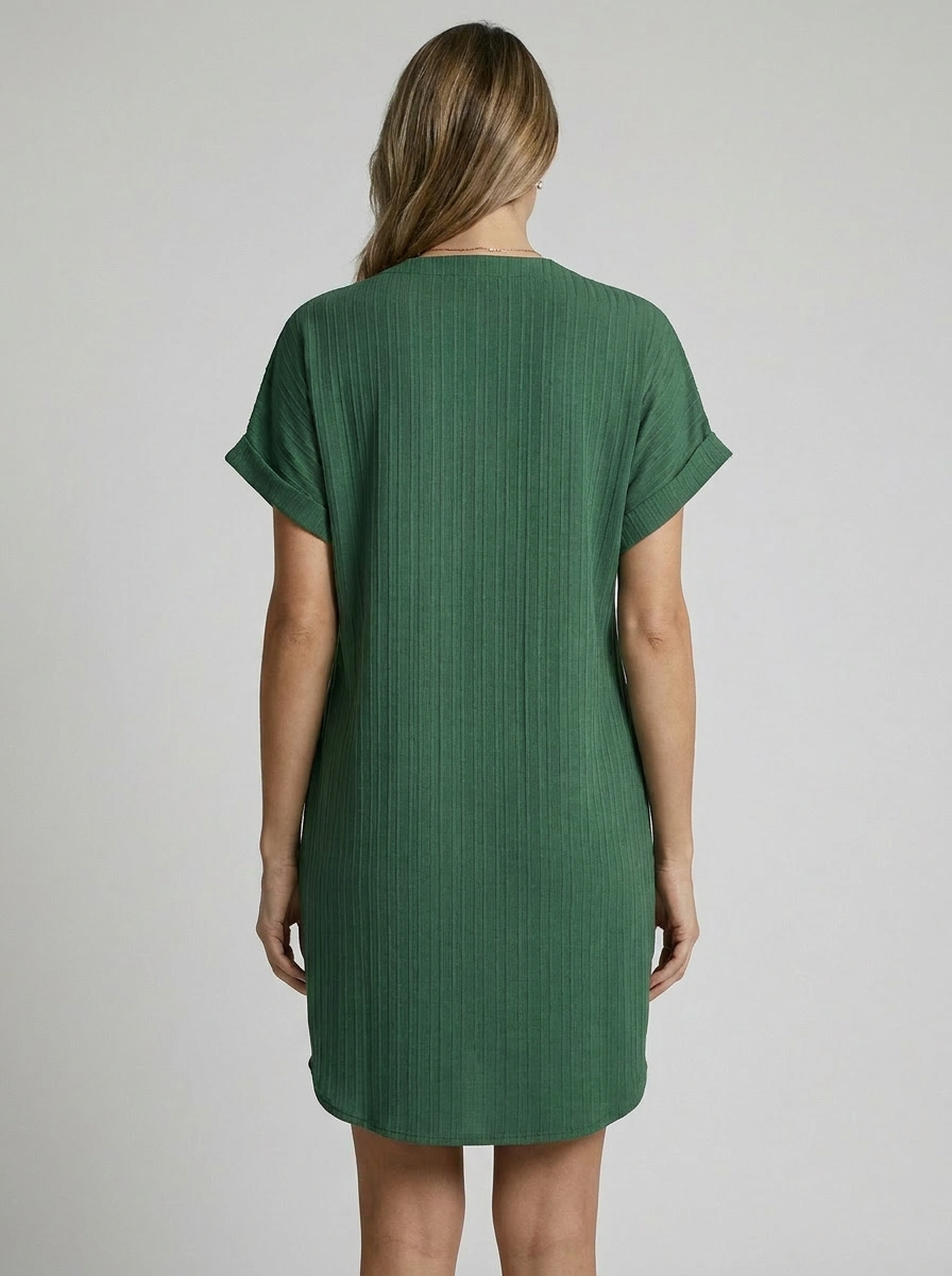 Marleen | Elegant Ribbed Summer Dress with V-Neck