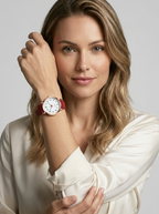 Aurora | Elegant Dameur med Farverig Læderrem