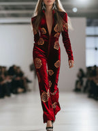 Alma | Women's Floral Velour Jumpsuit