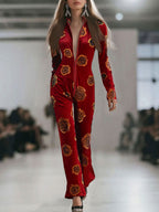 Alma | Women's Floral Velour Jumpsuit