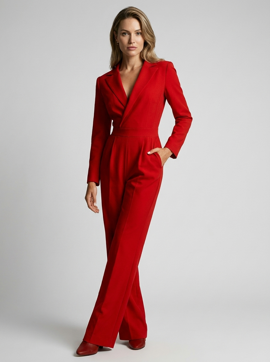 Valerina | Elegant Jumpsuit Med Brede Ben Og Revers