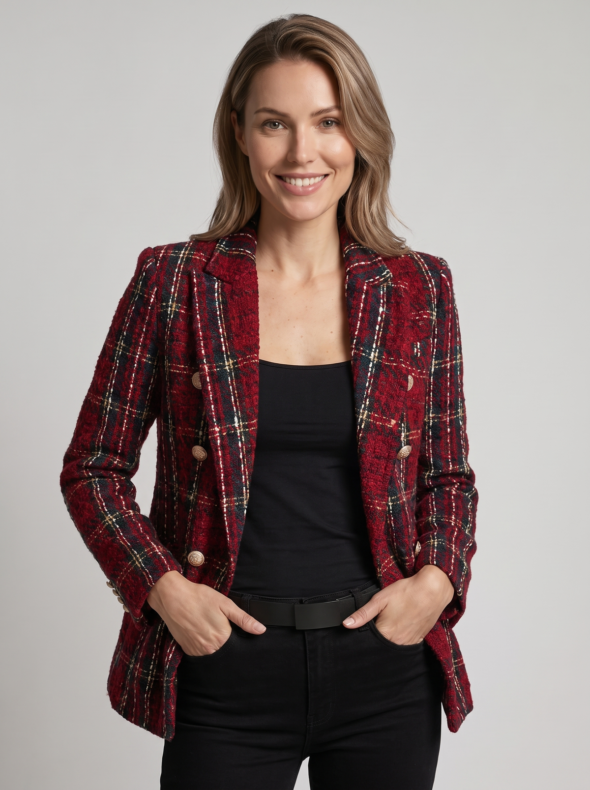 Evelina | Women's Checkered Blazer